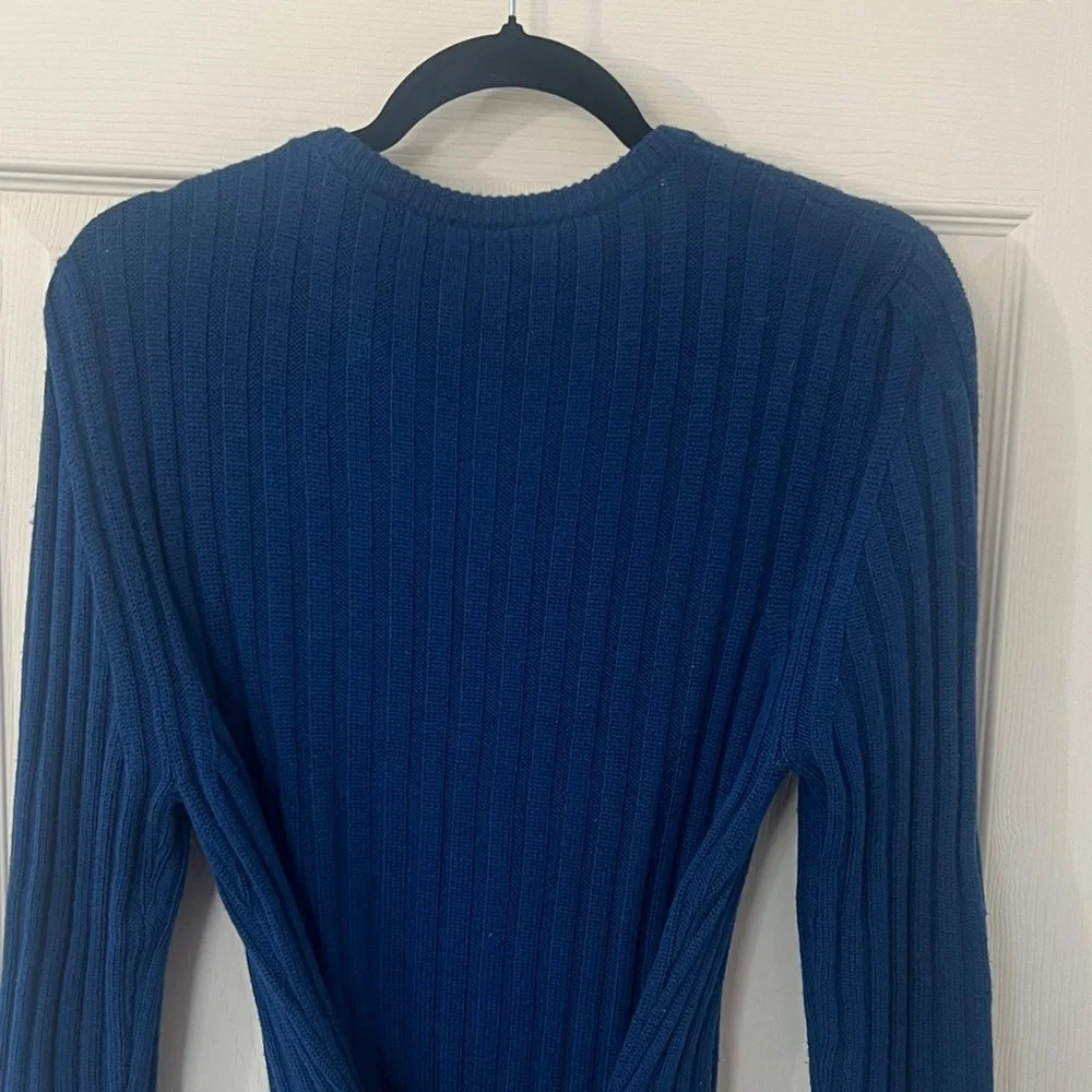 Burberry Royal Blue Ribbed Button-Front Cardigan - Picture 7 of 11